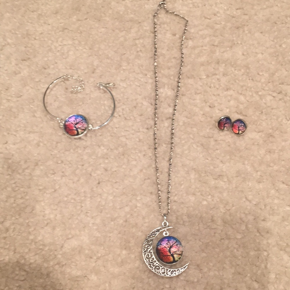 Necklace, earrings, bracelet set
